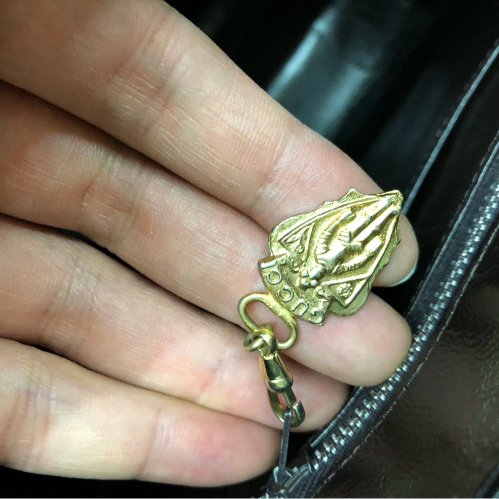 Gucci brown leather box handbag with Opal stone - Picture 10 of 10